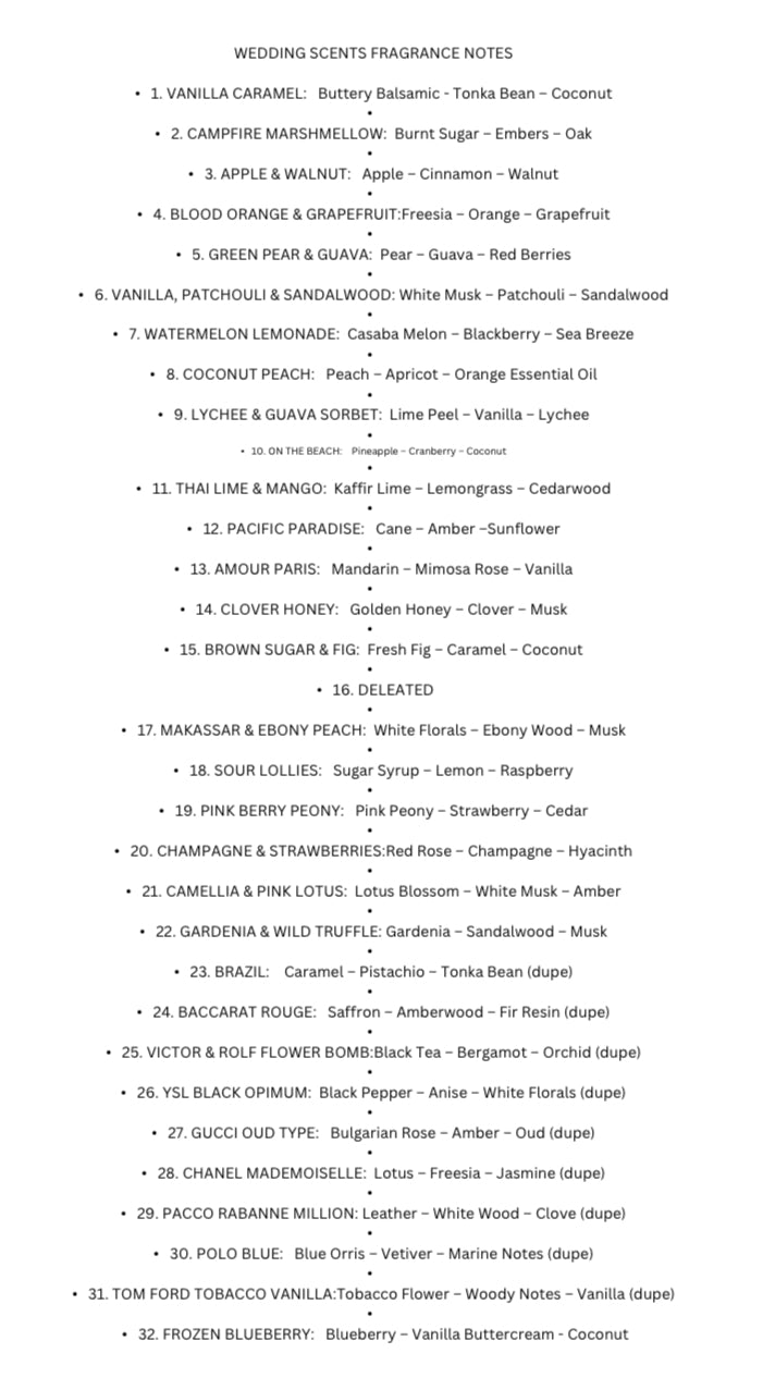 TABEL DECOR REED DIFFUSER - WEDDING SCENTS