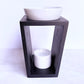 Hank - Black Wood + Gloss White Ceramics Wax Melter