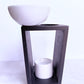 Hank - Black Wood + Gloss White Ceramics Wax Melter