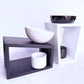 Hugo - White Wood + Gloss Black Ceramics Wax Melter